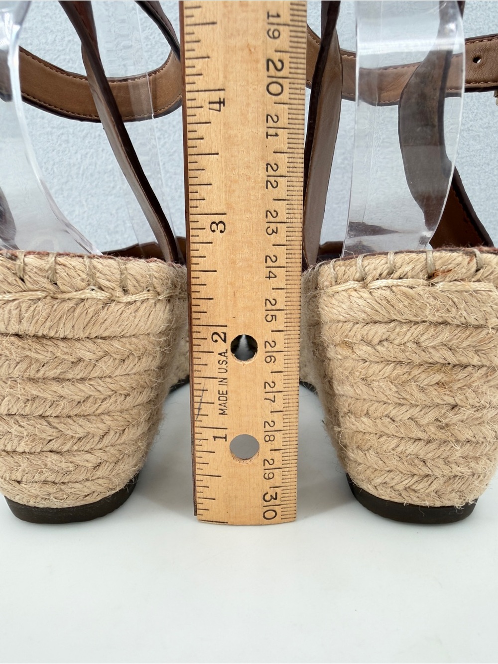 Clarks Petrina Selma Wedge Espadrille Heel Sandals Women's 9.5 Brown Ankle Strap - Picture 5 of 16